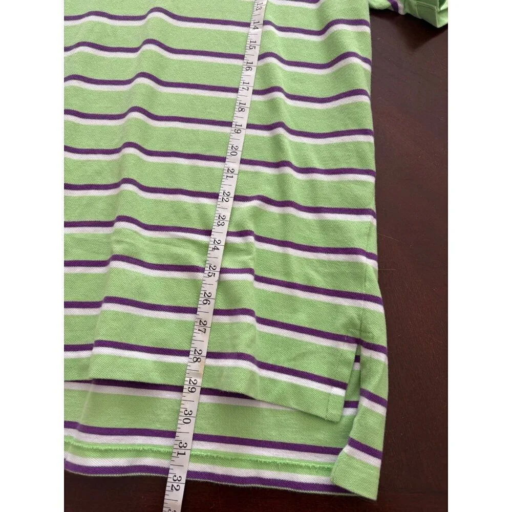Polo by Ralph Lauren Like New Striped Polo Shirt Green Purple  Cotton Size Large